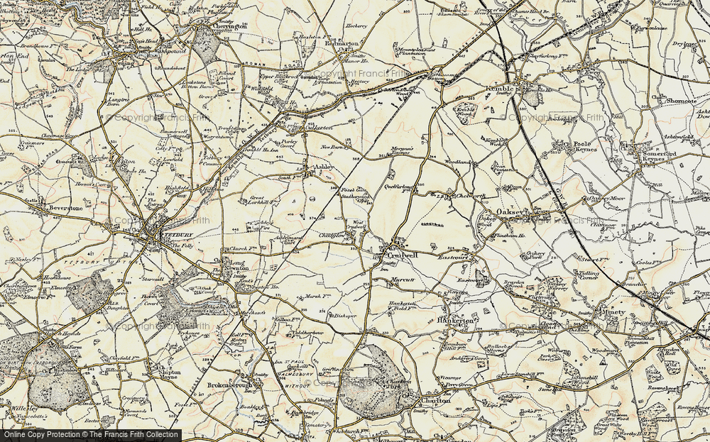 Old Map of Chedglow, 1898-1899 in 1898-1899