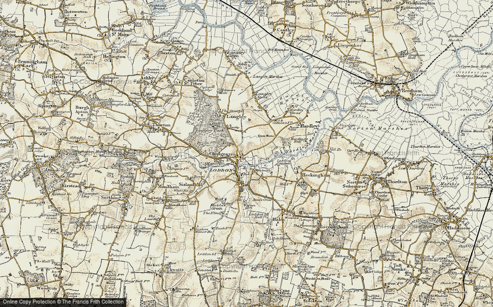 Old Map of Chedgrave, 1901-1902 in 1901-1902