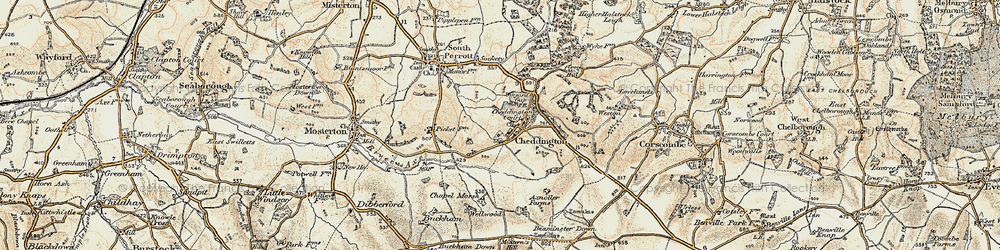 Old map of Chedington in 1898-1899