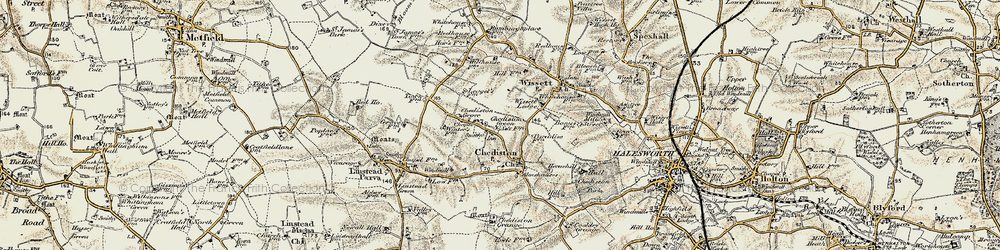 Old map of Chediston Green in 1901-1902