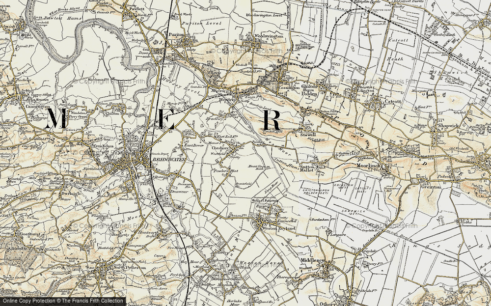 Old Map of Chedzoy, 1898-1900 in 1898-1900