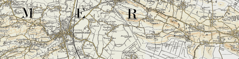 Old map of Chedzoy in 1898-1900