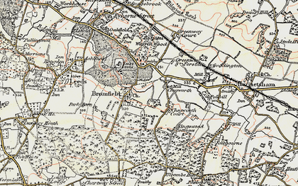 Old map of Chegworth in 1897-1898