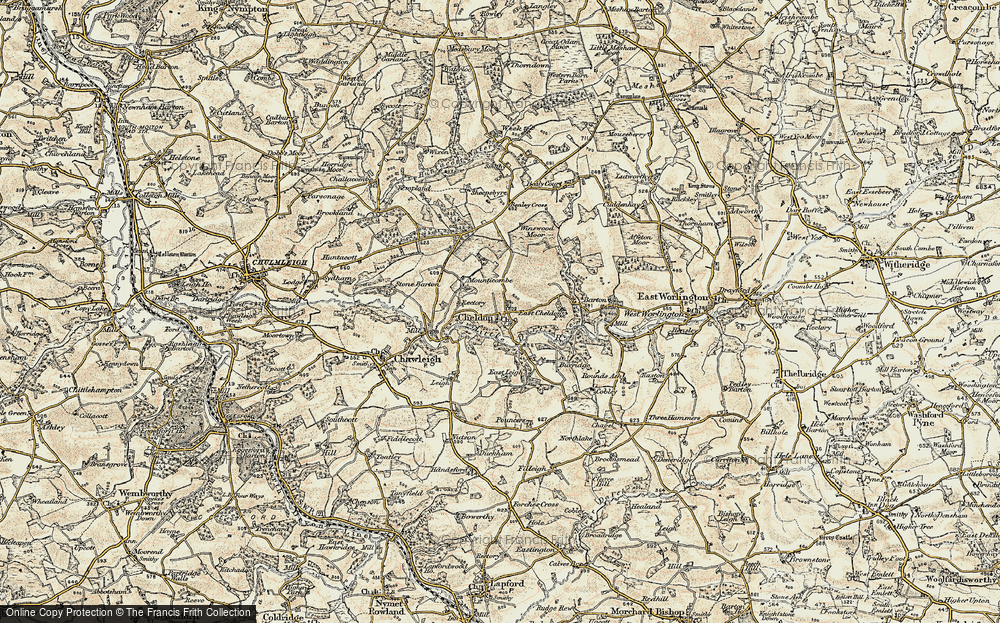 Old Map of Cheldon, 1899-1900 in 1899-1900