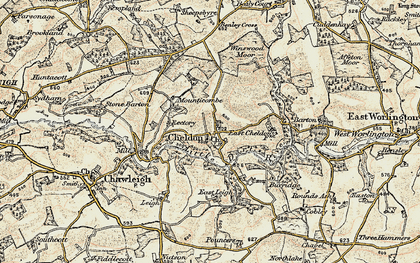 Old map of Cheldon in 1899-1900