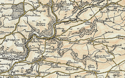 Old map of Bratton Cross in 1900