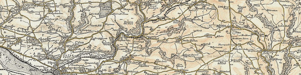 Old map of Bratton Cross in 1900