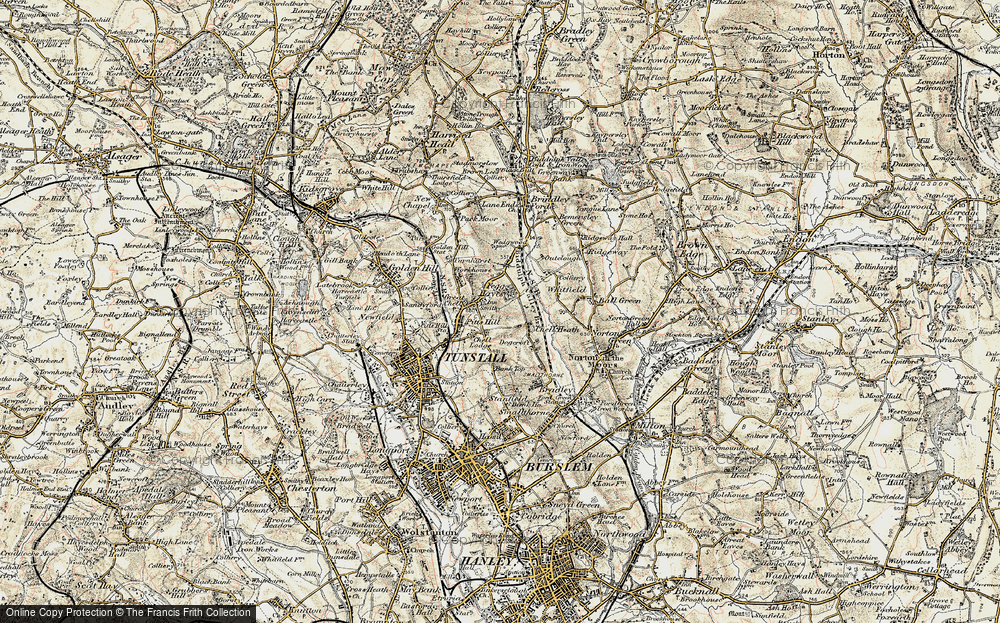 Old Map of Chell Heath, 1902 in 1902