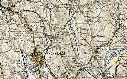 Old map of Chell Heath in 1902