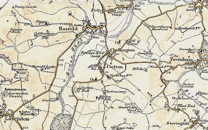 Old map of Chellington in 1898-1901