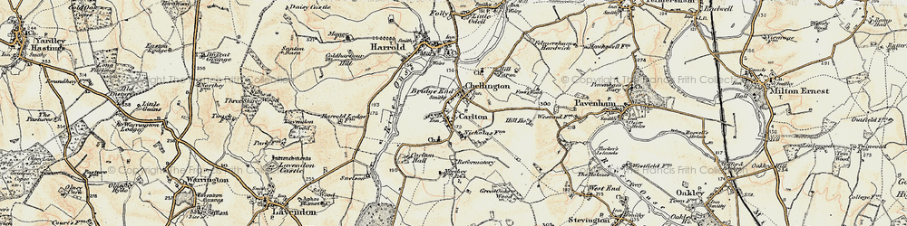 Old map of Chellington in 1898-1901