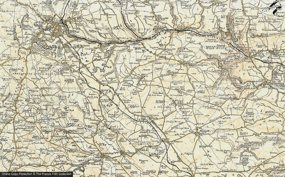 Old Map of Chelmorton, 1902-1903 in 1902-1903