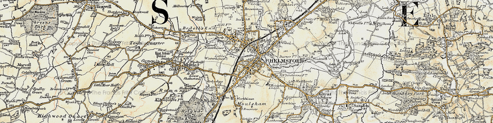Old map of Chelmsford in 1898