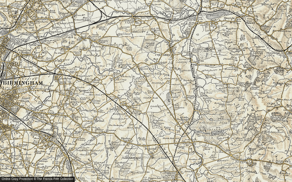 Old Map of Chelmsley Wood, 1901-1902 in 1901-1902