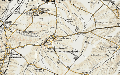 Old map of Chelveston in 1901