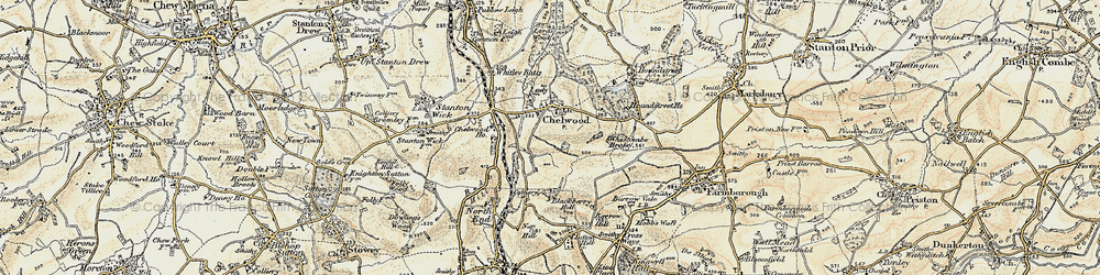Old map of Chelwood in 1899