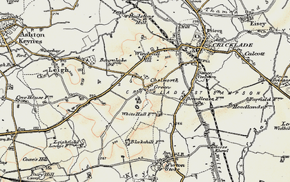 Old map of Chelworth Lower Green in 1898-1899