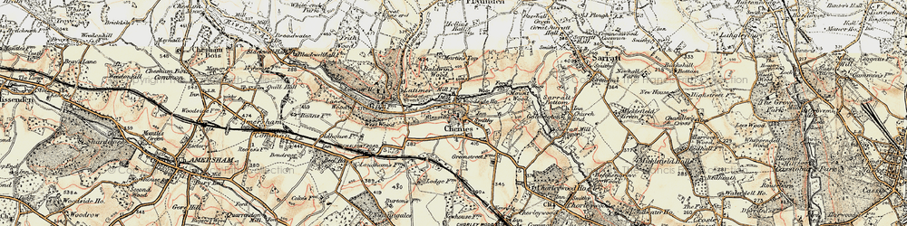 Old map of Chenies in 1897-1898