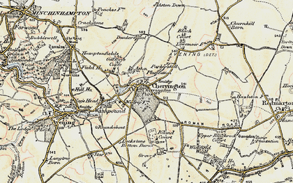 Old map of Cherington in 1898-1899