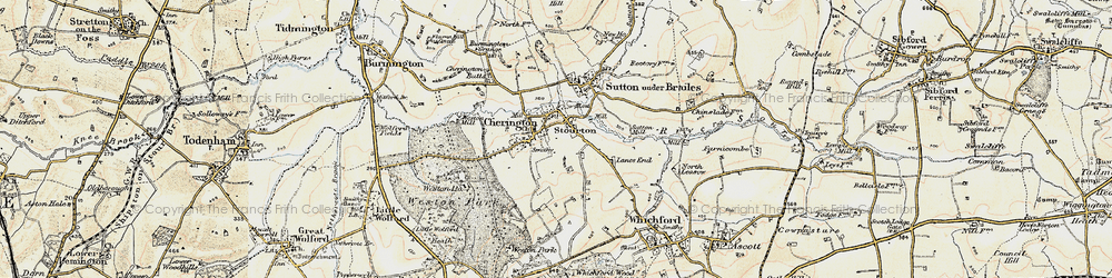 Old map of Cherington in 1899-1901