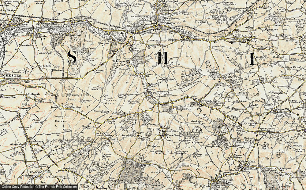 Old Map of Cheriton, 1897-1900 in 1897-1900
