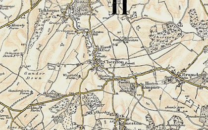Old map of Cheriton in 1897-1900