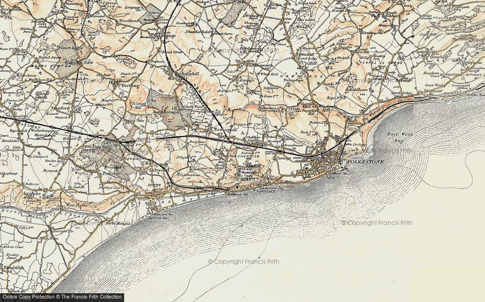 Old Map of Cheriton, 1898-1899 in 1898-1899