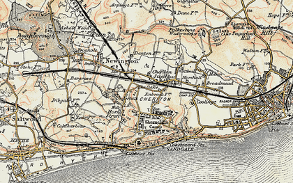 Old map of Cheriton in 1898-1899