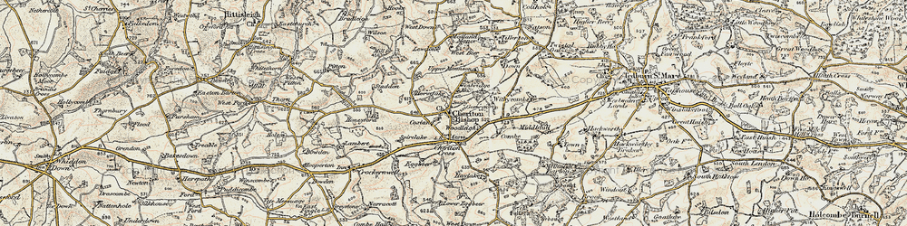 Old map of Woodleigh in 1899-1900