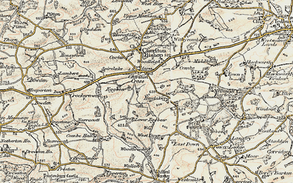Old map of Cheriton Cross in 1899-1900