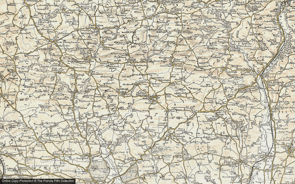 Old Map of Cheriton Fitzpaine, 1899-1900 in 1899-1900