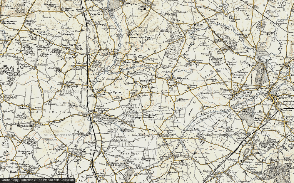 Old Map of Cherrington, 1902 in 1902