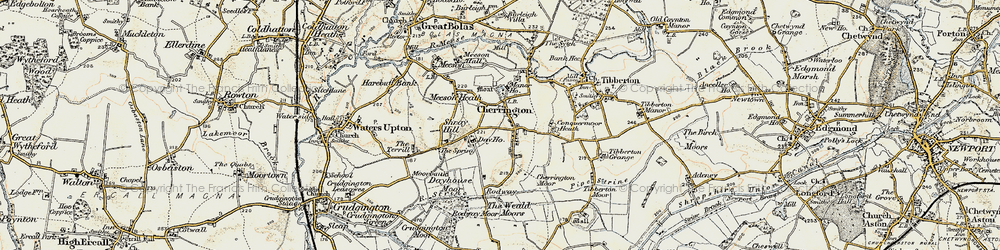 Old map of Cherrington Manor in 1902