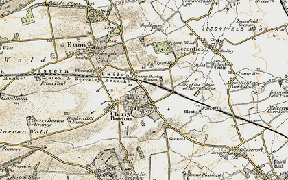 Old map of Cherry Burton in 1903-1908