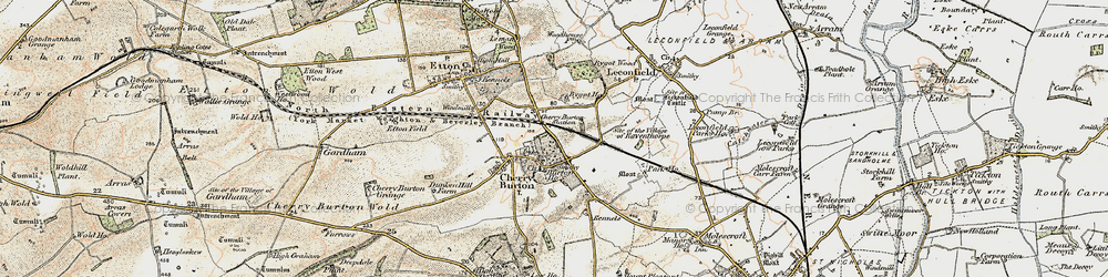 Old map of Cherry Burton in 1903-1908