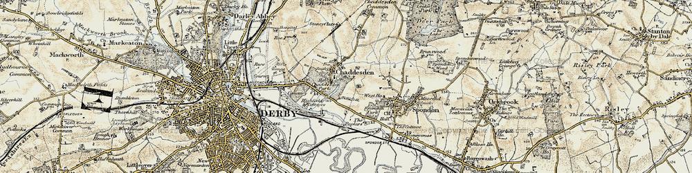 Old map of Cherrytree Hill in 1902-1903