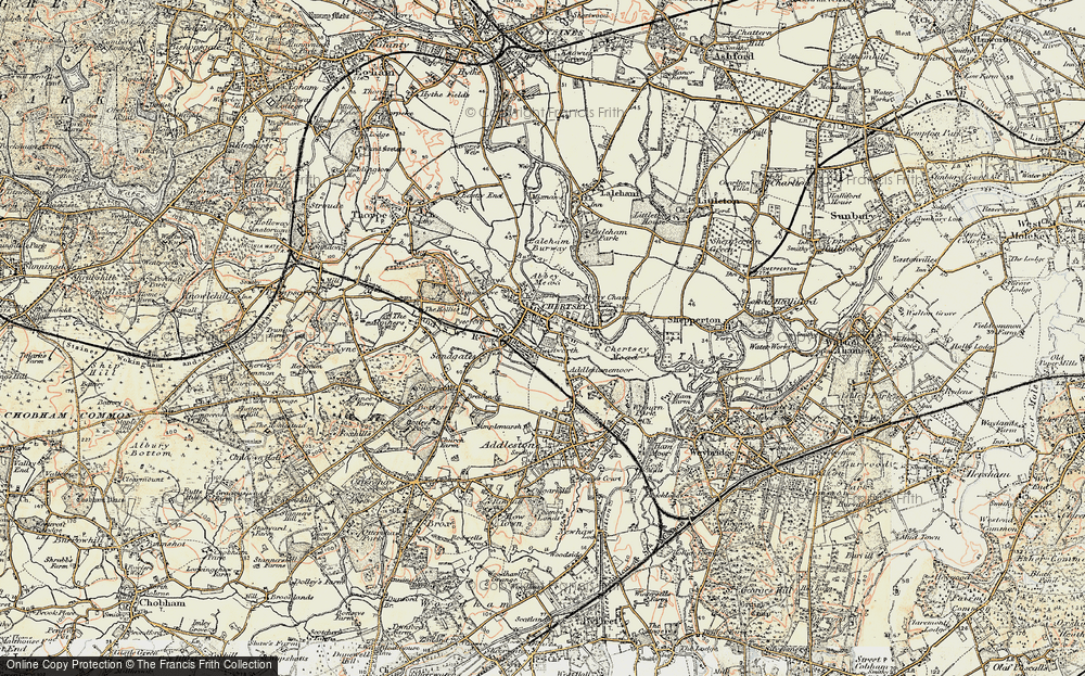 Old Map of Chertsey, 1897-1909 in 1897-1909