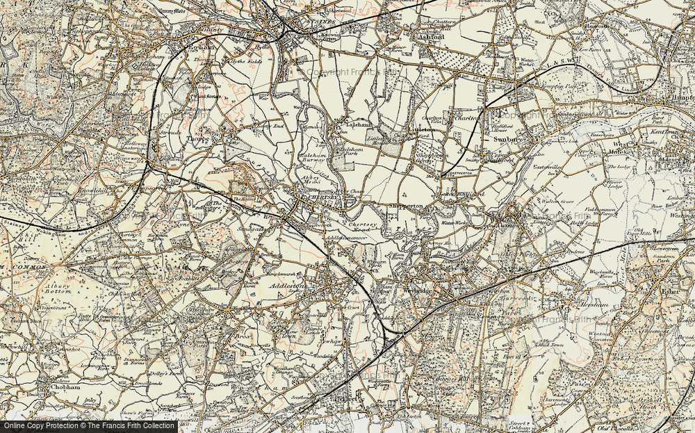 Old Map of Chertsey Meads, 1897-1909 in 1897-1909