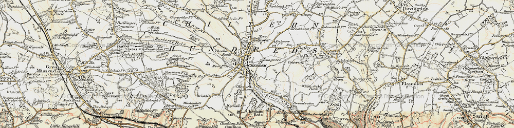Old map of Chesham in 1897-1898