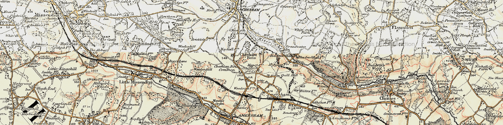 Old map of Chesham Bois in 1897-1898