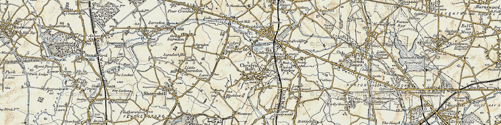 Old map of Cheslyn Hay in 1902