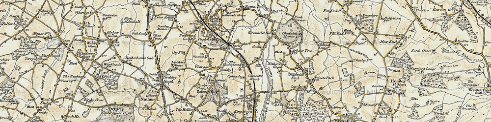 Old map of Chessetts Wood in 1901-1902