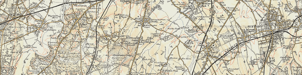 Old map of Chessington in 1897-1909
