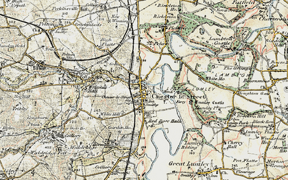 Old map of Lumley Castle in 1901-1904