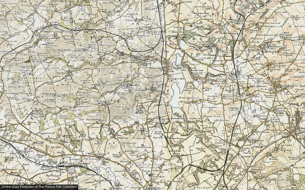 Old Map of Chester Moor, 1901-1904 in 1901-1904