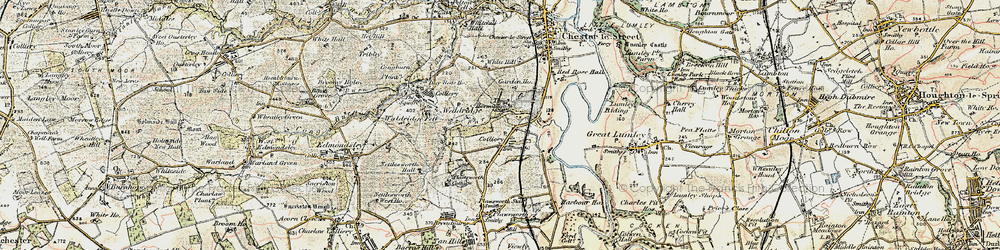 Old map of Chester Moor in 1901-1904