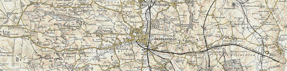 Old map of Chesterfield in 1902-1903