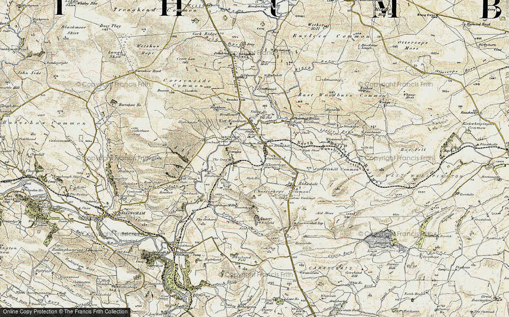 Old Map of Chesterhope, 1901-1903 in 1901-1903