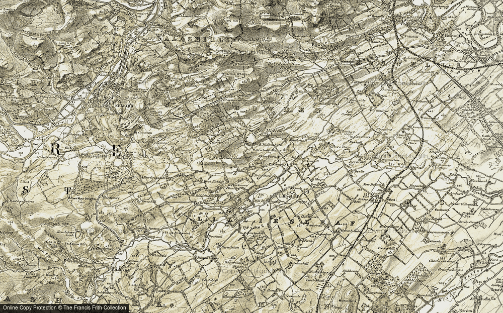 Old Map of Historic Map covering Toftbarns in 1901-1904