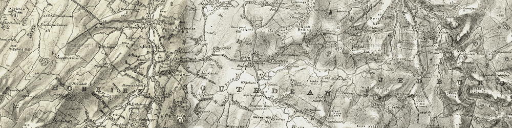 Old map of Belling Hill in 1901-1904